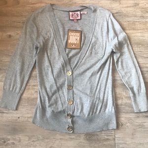 NWT Juicy Couture Favorite Gray Ruffle Cardigan